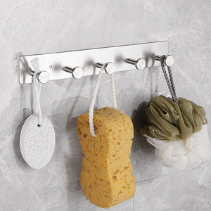 Crochets adhésifs en acier inoxydable Mengyu, capacité de charge 5-10 kg, crochets muraux pour manteaux, sans perçage, pour porte et mur. - Product Image 2