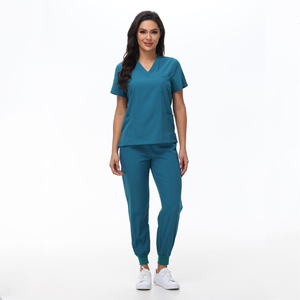 Filipina Médica Elástica de Color Oscuro a la Moda, Blusa Médica Personalizada con Logo, Uniforme Clínico Dental - Product Image 5