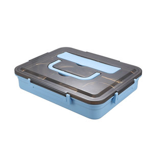 304 Stainless Steel Lunch Box With Handles Divided Compartment Insulated Food <b>Container</b> For Students And Hotel Use - Product Image 2