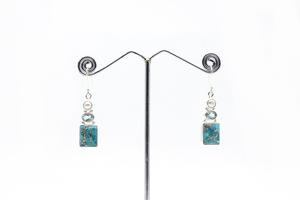 Pendientes de Turquesa Azul Cobre Natural, Topacio Azul y Perla, Plata de Ley 925, Joyería Hecha a Mano, Moda Femenina, Suministro al por Mayor - Product Image 5