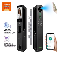 Serrure de porte intelligente contrôlée par application Tuya interphone vidéo identification faciale pour portes en bois et acier serrure de porte numérique électrique connectivité WiFi