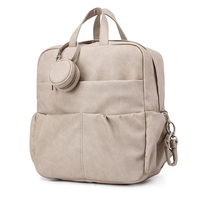Sac à langer personnalisé avec pochette pour sucette, nouveau matériau, grande capacité, sac à dos de luxe en PU à carreaux, résistant à l'eau, usage quotidien, nylon 230D