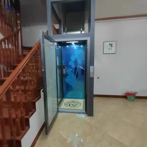 2 Floor Glass Home Elevator 2 Passengers Villa Mini Lift Elevator For House