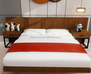 เฟอร์นิเจอร์ห้องนอนโรงแรมทันสมัยราคาประหยัดสั่งทำจากโรงงานโดยตรง พร้อมโครงเตียงหุ้มวีเนียร์วอลนัทสำหรับโรงแรมบูติกและโมเต็ล - Product Image 3