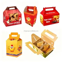 Boîtes en papier portables personnalisées avec logo imprimé pour frites, biscuits, gâteaux, gâteaux secs, emballages de poulet frit pour la restauration rapide