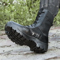 Bottes tactiques respirantes, légères, à tige haute, en toile, pour hommes et femmes