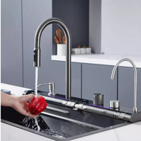 Évier de cuisine multifonctionnel à cascade en acier inoxydable
