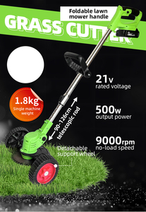 Recortadora de Césped Inalámbrica de 21V, Herramienta Eléctrica de Jardín Recargable, Desbrozadora Manual, Recortadora de Hierba Inalámbrica - Product Image 3