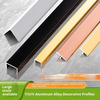 List Aluminium Alloy Modern Tahan Lama Berbentuk U dengan Alur, Strip Titanium Gold Berbentuk L, Strip Pinggir Berbentuk T untuk Trim Ubin Apartemen TV