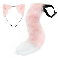 2025 Offre Spéciale Halloween mascarade Cosplay fête fausse fourrure renard fourrure queue Therian queues loup chat oreilles et queue ensemble