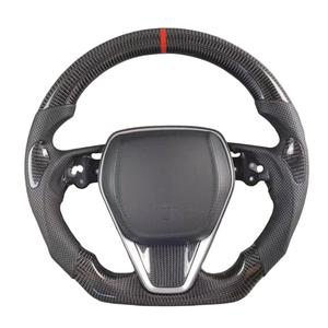Accessoires de voiture personnalisés pour <span class=keywords><strong>Toyota</strong></span> <span class=keywords><strong>Corolla</strong></span> <span class=keywords><strong>GR</strong></span> SE XSE RX RAV4 Camry TRD <span class=keywords><strong>Sport</strong></span>, volant en fibre de carbone forgée avec LED - Product Image 2