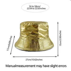 Cyberpunk Golden/argento LED cappello a secchiello al Neon novità forniture per feste luminoso berretto da pescatore donna uomo Hiphop Performance di danza - Product Image 6
