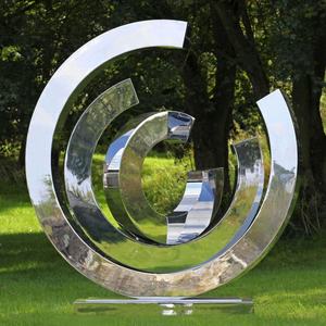 Sculptures modernes en acier inoxydable, art abstrait en métal de grande taille pour jardin, miroir poli <span class=keywords><strong>Anish</strong></span>, art Kapoor - Product Image 2