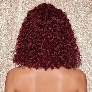 Parrucca Bob Corta Ricci con Onde Acqua, Frontale in Pizzo, <span class=keywords><strong>Capelli</strong></span> Umani, Onde Profonde Sciolte, Bob Frontale, Extension e Parrucche Brasiliane per Donne Nere - Product Image 5