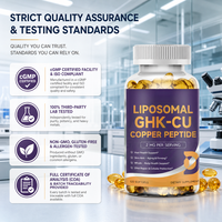 OUUSO OEM Marque Privée Gélules LIPOSOMALES GHK-CU 120 unités Complément Alimentaire 24 Mois pour la Santé des Cheveux, de la Peau, Anti-Âge et Antioxydant