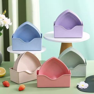 Juego de platos para servir en forma de corazón, 6 piezas, vajilla duradera multicolor para frutas, aperitivos, regalo para fiestas - Product Image 2