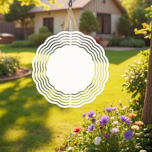 Wholesale 8inch 10inch Custom Metal Wind Chimes Spinners Sublimation Blank Double Sided DIY Garden Sublimation Wind Spinner - Product Image 5