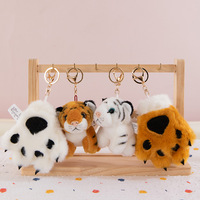 Gantungan Kunci Boneka Harimau Kecil Simulasi, Figur Harimau Putih Lucu, Liontin Tas Sekolah, Hadiah Anak-Anak