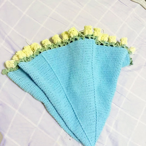 Manta de Ganchillo Hecha a Mano para Mujer, 80 cm, para el Hogar, Invierno, con Diseño Floral de Rosas, para Oficina, Siesta, Sofá, Chal, Poncho - Product Image 6