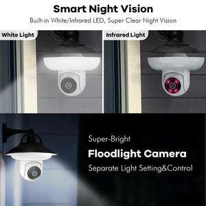 Caméra d'ampoule WiFi Gsmart 3MP avec port E27, lampe LED intérieure, caméra de sécurité intelligente pour la maison, alarme de mouvement et de son avec interrupteur lumière/sirène - Product Image 6