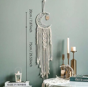 เครื่องดักฝันสำหรับตกแต่งผนังห้องนอน แขวนประดับด้วยพู่ถัก ของตกแต่งบ้าน งานฝีมือ ของขวัญ - Product Image 5
