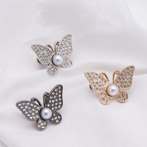 Broche de Mariposa de Perlas <span class=keywords><strong>con</strong></span> Baño Metálico, Cinturón Ajustable de Aleación y Botones Desmontables, Tamaño Ajustable para la Circunferencia de la Cintura - Product Image 2