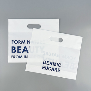 Sacchetto di Plastica Bianco PE Personalizzabile con Logo, Fondo Largo, Manico Robusto, Riciclabile, Facile da Trasportare, per Supermercati e Negozi - Product Image 1