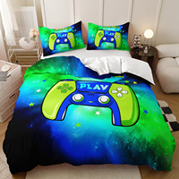 Parure de lit complète personnalisable de style américain, tissu 100% polyester, housse de couette imprimée en 3D avec manette de jeu, 500TC, 3 pièces