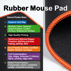 Tapis de souris de jeu OEM au design cool, motif lèvres rouges, antidérapant en caoutchouc, tapis de bureau par sublimation, grands tapis de souris pour le bureau et la maison - Product Image 5