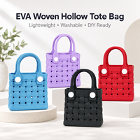 Sac fourre-tout tissé en EVA, lavable, prêt à personnaliser, léger, imperméable, pour la plage, les voyages, le rangement quotidien, style décontracté