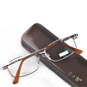 คุณภาพสูงเป็นมิตรกับสิ่งแวดล้อมแฟชั่นผู้ชายสีเงิน/สีน้ำตาลคลาสสิกโลหะผสม<span class=keywords><strong>แว่น</strong></span>ตาอ่านหนังสือธุรกิจสายตายาวตามใบสั่งแพทย์แว่นตาออปติคอล - Product Image 3