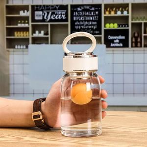 Bouteille d'eau en verre borosilicate de qualité supérieure, écologique, moderne, de qualité alimentaire, avec couvercle verrouillable, 380 ml/500 ml, compatible lave-vaisselle et micro-ondes - Product Image 4
