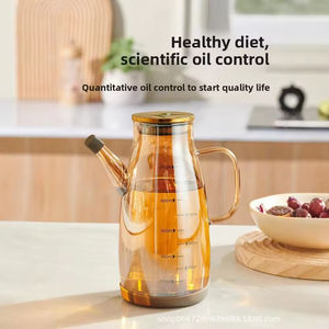 Bouteille de distributeur d'huile en verre borosilicaté sans BPA 800ml/1000ml couvercle résistant aux hautes températures outil d'épices aux herbes - Product Image 2