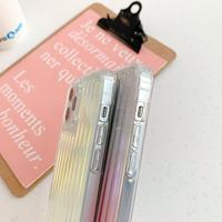 Étui de téléphone magnétique antichoc en TPU+acrylique avec support de carte de charge sans fil, effet miroir dégradé transparent, pour services professionnels