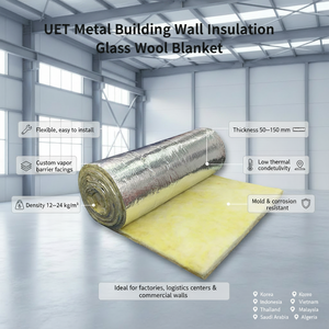 Manta de Lana de Vidrio de Alto Rendimiento Térmico <span class=keywords><strong>BRANZ</strong></span> AS4859 de Australia, R1.3 55mm con FSK para Aislamiento de Techos y Paredes de Edificios Metálicos - Product Image 2