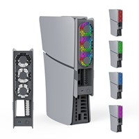 PS5 Slim/Pro RGB Kühlventilator 3 Lüfter Kühler mit LED-Licht 3 Geschwindigkeitsmodi Automatische Temperaturregelung für Playstation 5 Konsolen-Zubehör