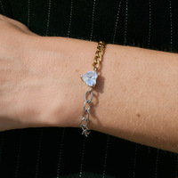 Bracelet chaîne en acier inoxydable avec breloque zircon pour femme, haut de gamme, empilable, tendance, marque FANKE, bijoux inaltérables pour anniversaire