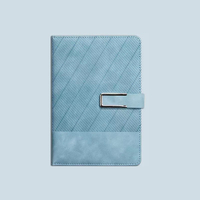 Carnet en cuir personnalisé avec boucle en U en sergé PQ, ensembles cadeaux de carnets en cuir lisse vintage, agendas promotionnels