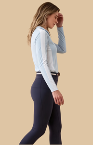 Camisa de equitación para mujer con protección solar UPF 50+, manga larga y media cremallera, ropa para entrenamiento de caballos - Product Image 5