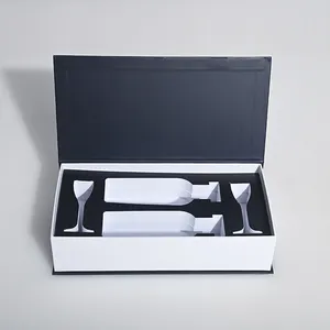 מותאם אישית נייר קראפט קשיח עשוי נייר קראפט קשיח בצורת ספר קרטון יין מתנה תיבת מגן קצף מגנטי עבור טקילה
