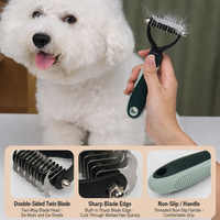Kit de toilettage pour chiens et chats avec peigne démêlant, peigne à aiguilles, brosse de bain, ciseaux de toilettage, gamelle pour animaux et brosse à dents