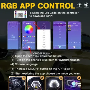 2 шт. 12 В/24 В RGB шестигранные кольца с подсветкой - Product Image 5