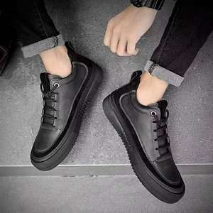 Fashion Trend <b>Ankle</b> Lace-up Sneakers High Quality Real Leather with Platform Mesh - Product Image 1