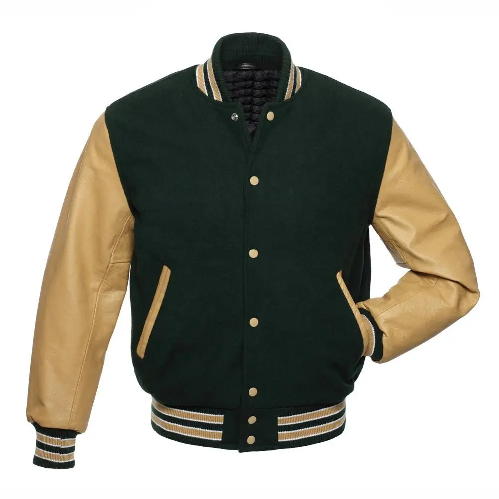 Customized Embroidery Logo Baseball Bomber Jackets Wholesale Men Plain Satin Letterman Jackets