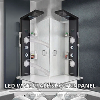 Ensemble de douche mural thermostatique en acier inoxydable à poignée unique, avec jets pluie et doux, et cartouche céramique – Vente chaude
