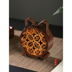 Bamboo Walnut Bluetooth Speaker Clock Portable With Rechargeable Battery For Home Living Room Tea Pet Ornament - Product Image 2