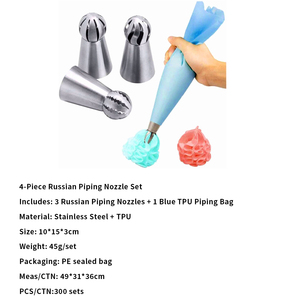 Bán buôn bền 4 mảnh đóng băng vòi phun lời khuyên thiết lập cho chuyên nghiệp bánh sử dụng - Product Image 2