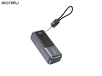 PORPIU Mini Power Bank Haute Capacité 10000 mAh PD22.5W Charge Rapide Facile à Transporter avec Cordon et Câbles C-C - Nouvelle Arrivée