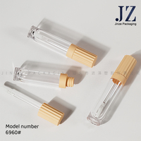 Tube de brillant à lèvres Jinze avec bouchon à engrenage rond et anneau pour emballage de gloss à lèvres, contenant vide