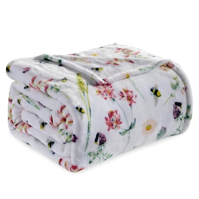 Dog Paw Print Bones Blanket Flannel